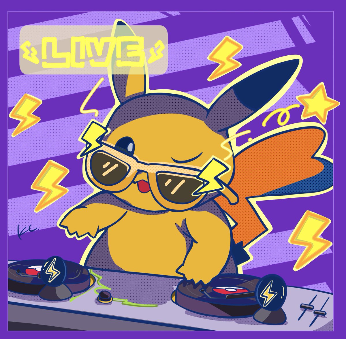 KLjp1A's tweet image. ✏️ DJピカチュウ🎧⚡️
#Pokemonfanart #ポケモンイラスト