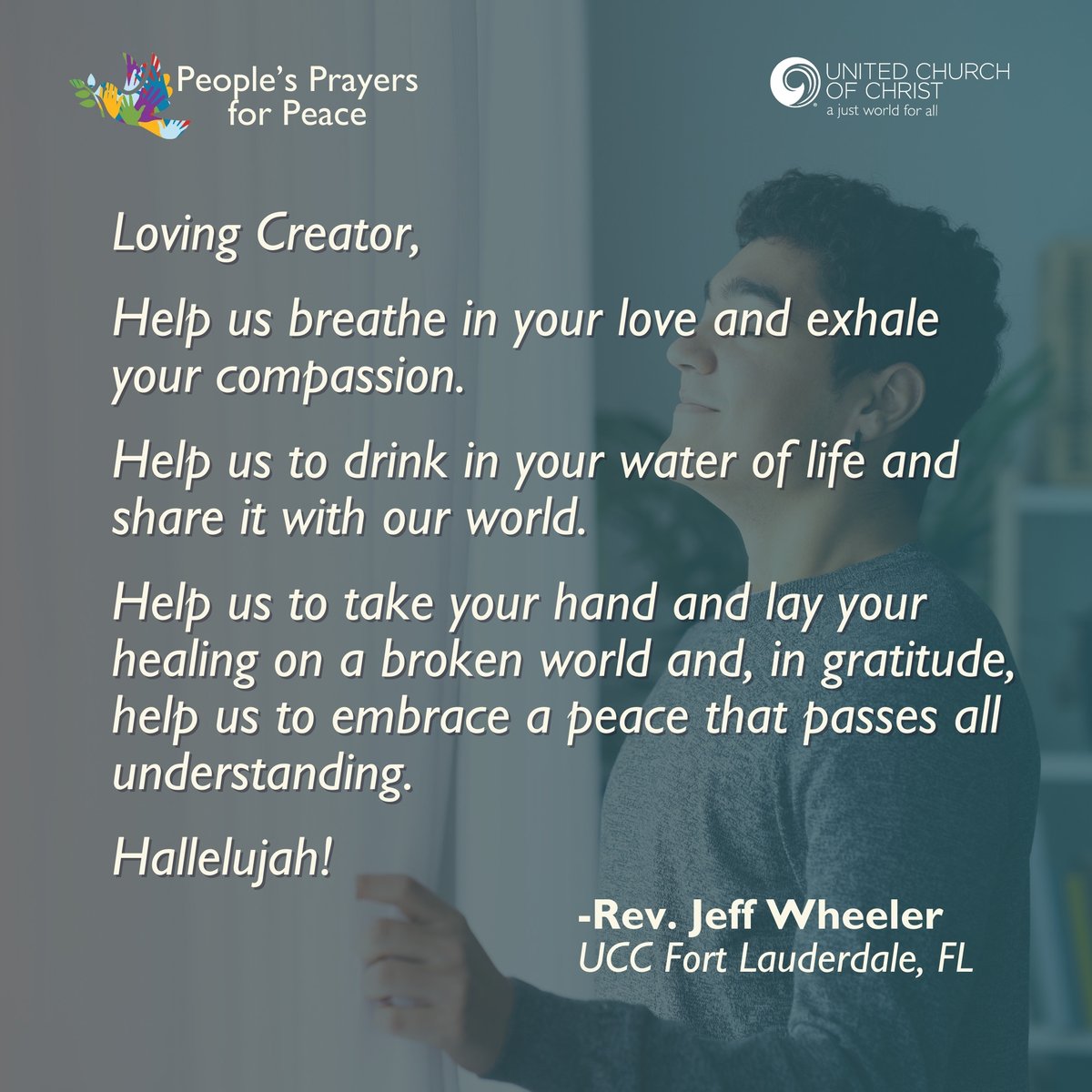 🙏🏾 Loving Creator,

Help us breathe in your love and exhale your compassion.

Help us to drink in your water of life and share it with our world.

Help us to take your hand and lay your healing on a broken world.

-Rev. Jeff Wheeler

👉🏾 Share your prayer: ow.ly/oEGX50WuwWg