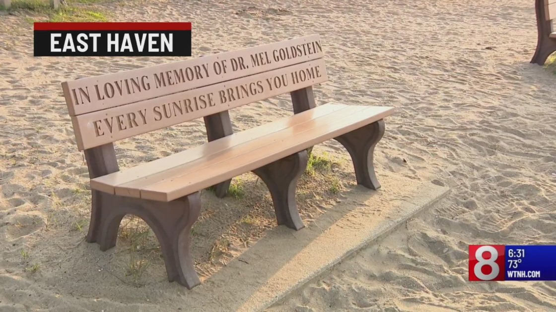 AlyssaRaeTaglia's tweet image. A beautiful tribute along the East Haven shoreline — this bench honors the late Dr. Mel. A peaceful spot to sit, reflect, and remember a true legend.