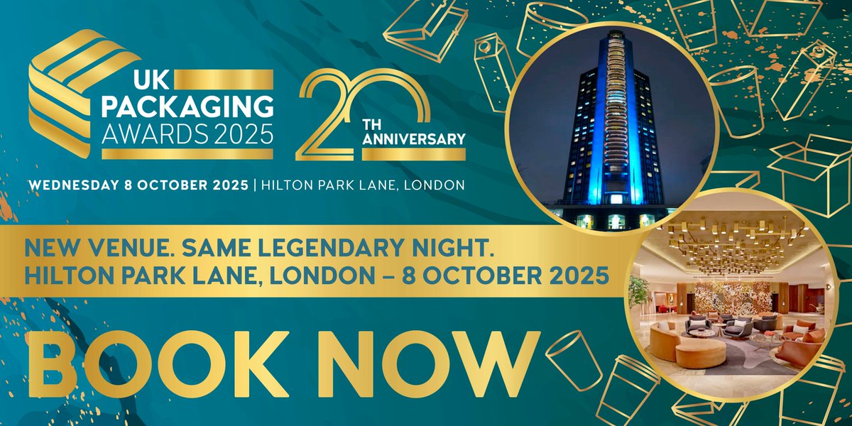🏆Join us at the UK Packaging Awards 2025 – celebrating 20 years of excellence!
📍Hilton Park Lane, London
📅8 October 2025
🎟️Tables &amp; tickets going fast: bit.ly/4176NMM

#UKPA25 #PackagingAwards #PackagingExcellence