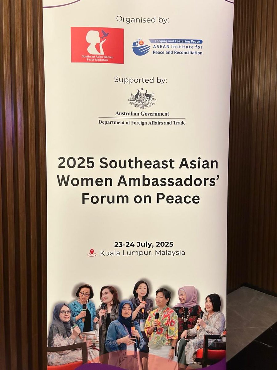 AusAmbASEAN's tweet image. Gender equality is a stronger predictor of peace than a nation’s wealth or political system.

The 2025 Southeast Asian Women Ambassadors’ Forum on Peace in 🇲🇾 underscored women’s vital role in building a peaceful, inclusive &amp;amp; resilient region, aligned with ASEAN #WPS priorities.