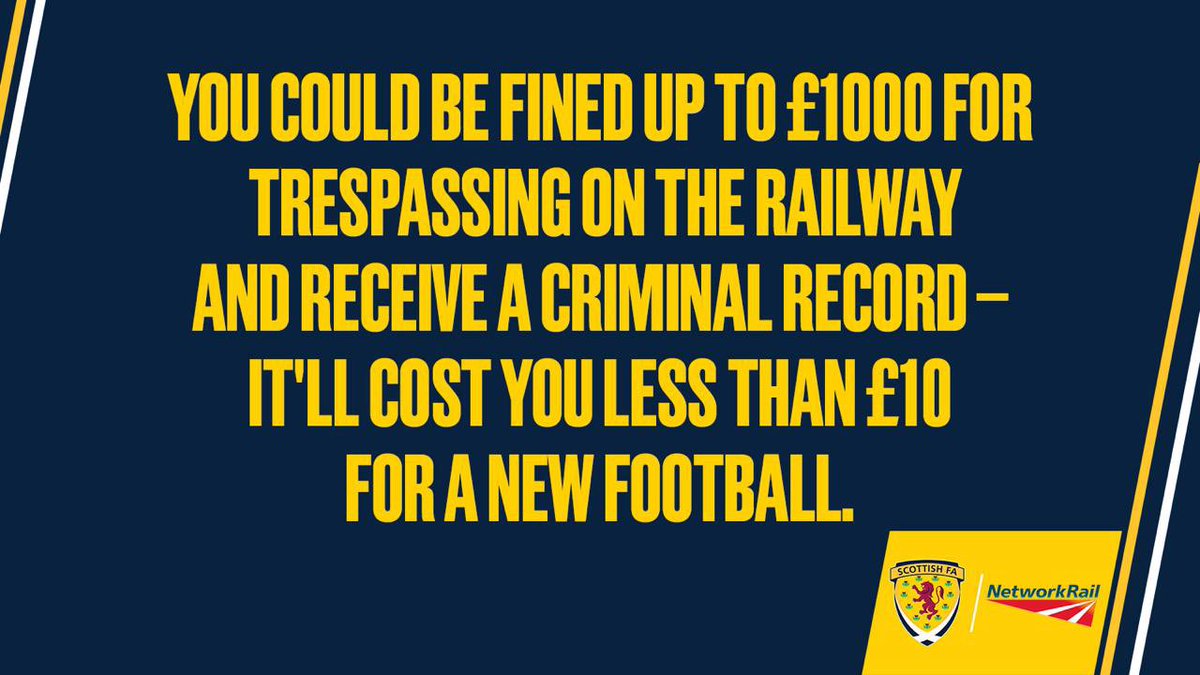 Spartans_CF's tweet image. Did you know you could be fined for trespassing on the railway? £1000 is a lot of pocket money! We are having rail safety chats during our summer camps.
@NetworkRailSCOT
@ScotFASouthEast
@ScottishFA