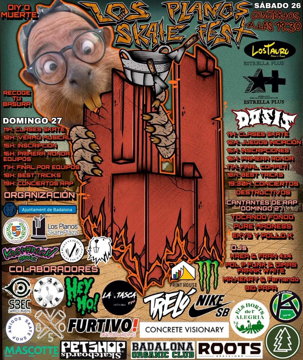 26 y 27 de Julio en Badalona. Los planos skate plaza (Carrer de Trieste, 08917 Badalona, Barcelona) celebra su festival con un montón de actividades durante todo el fin de semana.
eventos.inseguridad.org/los-planos-ska…
#skateboard #skateboarding