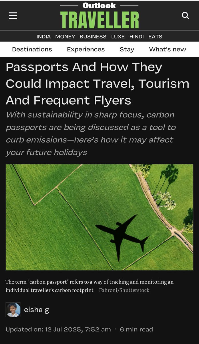 🚨🤷‍♀️So who is the #ConspiracyTheorist now eh? #CarbonPassports INBOUND 

Bet the elite &amp; politicians won’t need them #15minCities  #NoFly #Lockup 

That’s another tin hat gone 🤷‍♀️

outlooktraveller.com/News/explained…