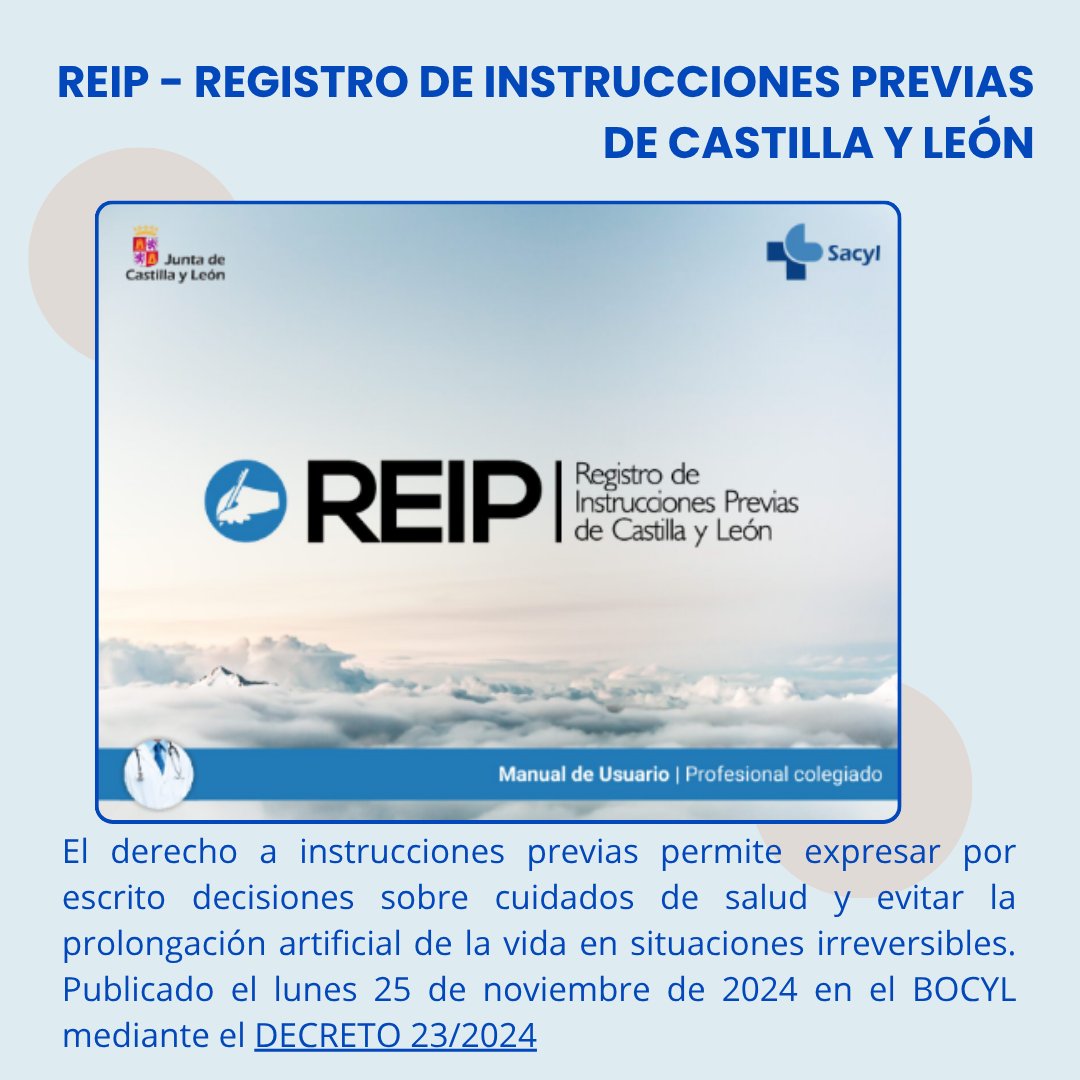 📌 Instrucciones Previas en Enfermería de CyL #REIP 
👉 lc.cx/S-h9jl