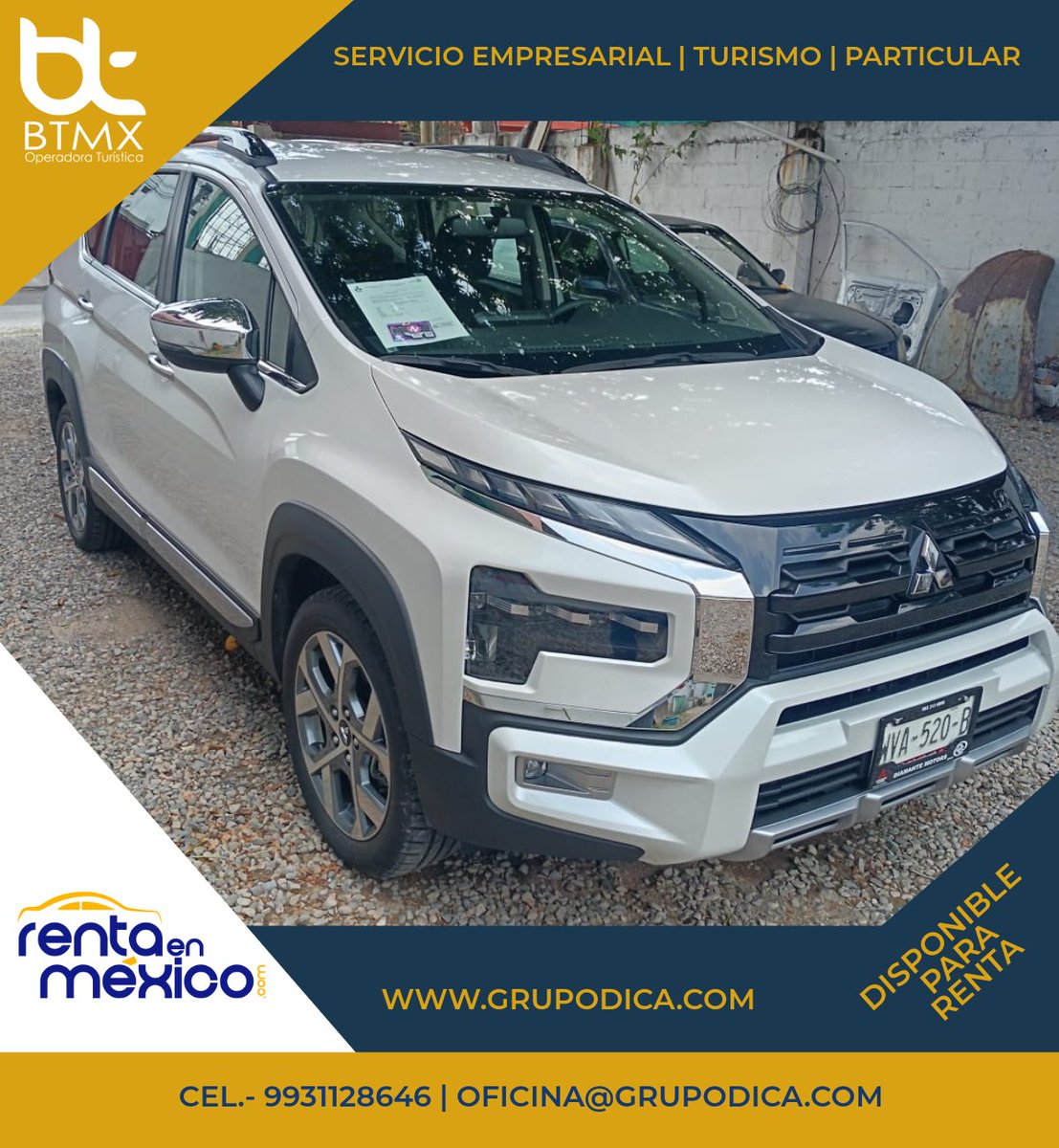 RentaEnMexico's tweet photo. ¡Cotiza con nosotros! Inf. 9934300702
• Renta por día, Semana o mes.
• Renta con operador.
• Traslados a cualquier ciudad.

#Villahermosa #Tabasco #Merida #Yucatan https://t.co/LdGrDOy7Qv
