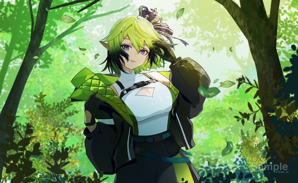 Header illustration for <a href="/ZeldaaVT/">𝕞𝕖𝕝𝕕𝕒𝕒 🌱</a> 🌿  
Thank you so much for the commission!
#VGenComms  #commissionart