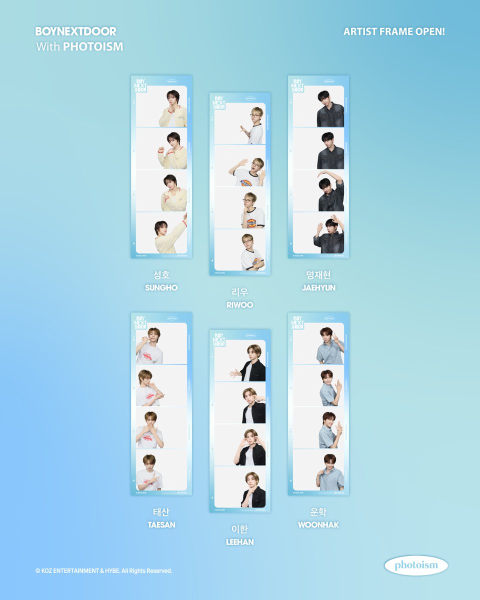 PHOTOISM with BOYNEXTDOOR ARTIST FRAME OPEN ! #BOYNEXTDOOR の