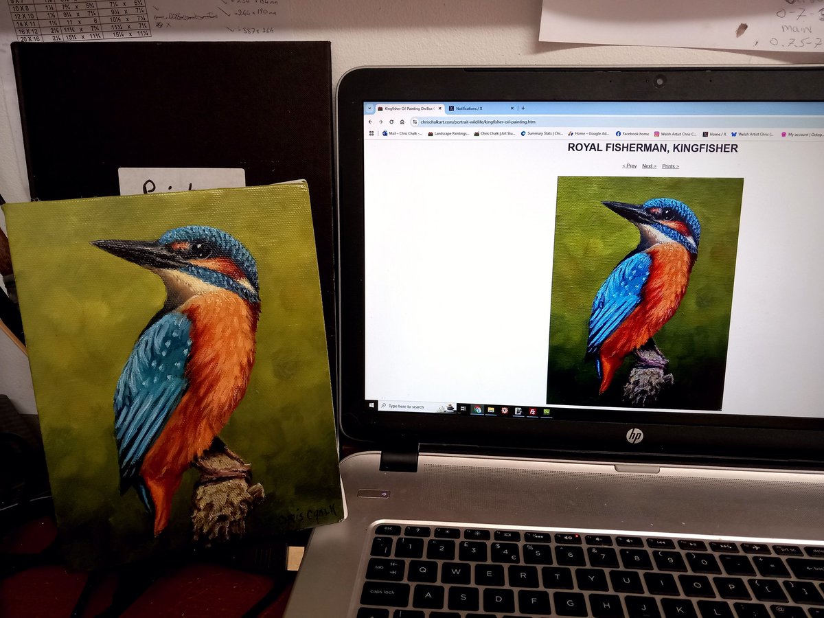 chrischalkart's tweet image. Adding paintings to my website today, this painting is called 'Royal Fisherman'. How I do love painting kingfishers! 🎨