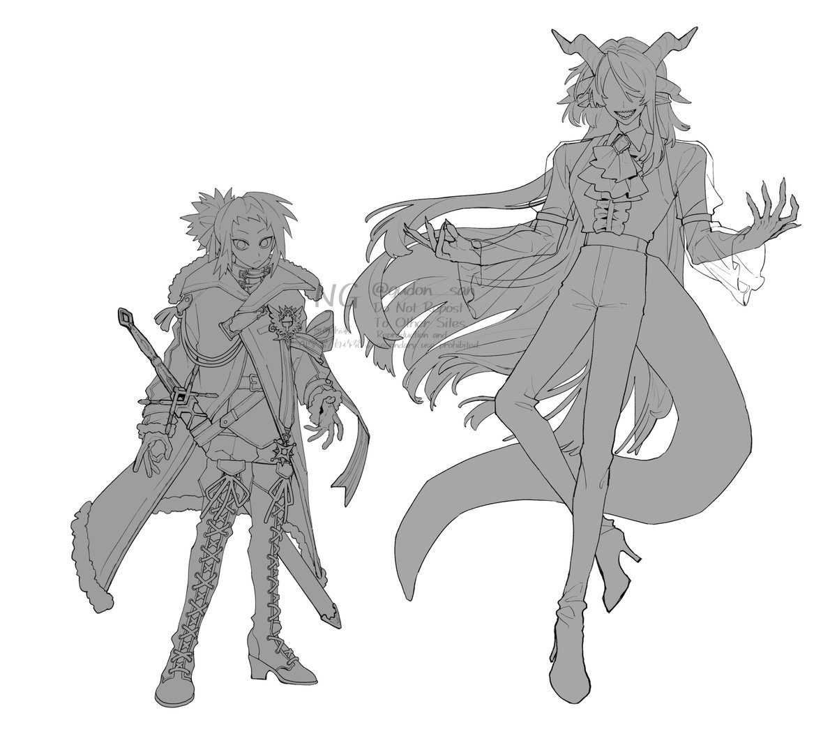 gudon__san's tweet image. 相互さんとのうちよそ関係を紹介したくて立ち絵を制作中‥