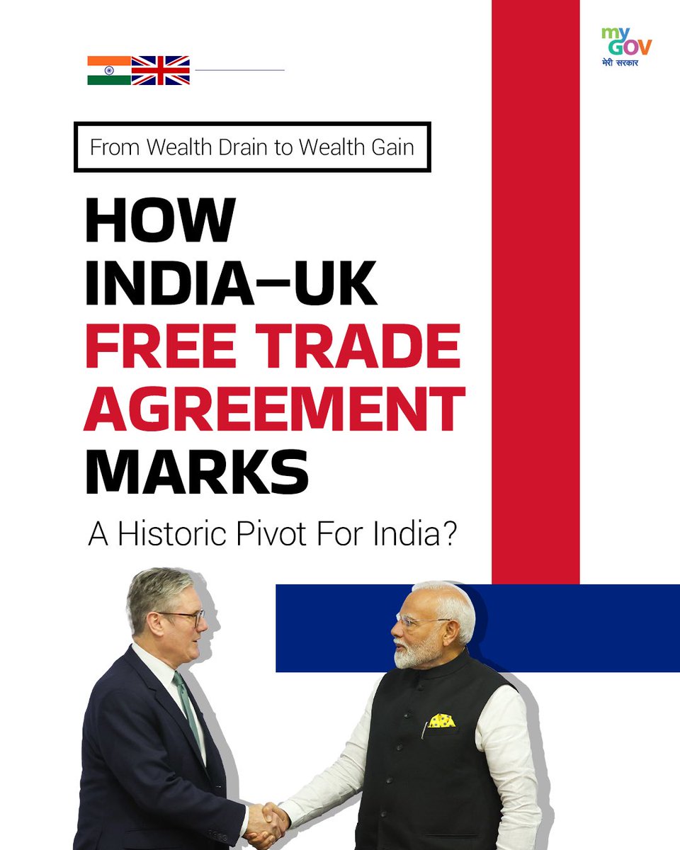 MyGovIndia (@mygovindia) on Twitter photo 𝐀 𝐃𝐞𝐟𝐢𝐧𝐢𝐧𝐠 𝐓𝐮𝐫𝐧 𝐅𝐨𝐫 𝐈𝐧𝐝𝐢𝐚!
PM <a href="/narendramodi/">Narendra Modi</a> is in the UK and signed the India–UK Free Trade Agreement (FTA) India’s most comprehensive pact with a developed country. Covering goods, services, investments, and innovation, the FTA opens up global opportunities 𝐀 𝐃𝐞𝐟𝐢𝐧𝐢𝐧𝐠 𝐓𝐮𝐫𝐧 𝐅𝐨𝐫 𝐈𝐧𝐝𝐢𝐚!
PM <a href="/narendramodi/">Narendra Modi</a> is in the UK and signed the India–UK Free Trade Agreement (FTA) India’s most comprehensive pact with a developed country. Covering goods, services, investments, and innovation, the FTA opens up global opportunities