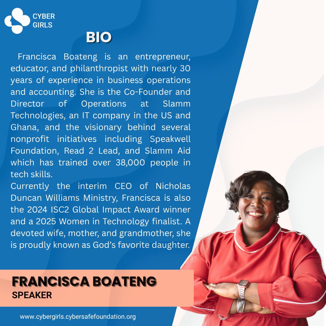 CyberGirlAlumni's tweet image. ๐จ CyberGirls! Our July webinar is here:
BREAKING IN WITHOUT BURNING OUT ๐ป๐ฅ
w/ @fsboateng | July 26 | 2PM WAT | MS Teams
Learn how to pivot & thrive in cybersecurity sustainably.
Donโt miss it! ๐๐ค #CyberGirls #Cybersecurity #CybergirlsAlumni @cybersafehq