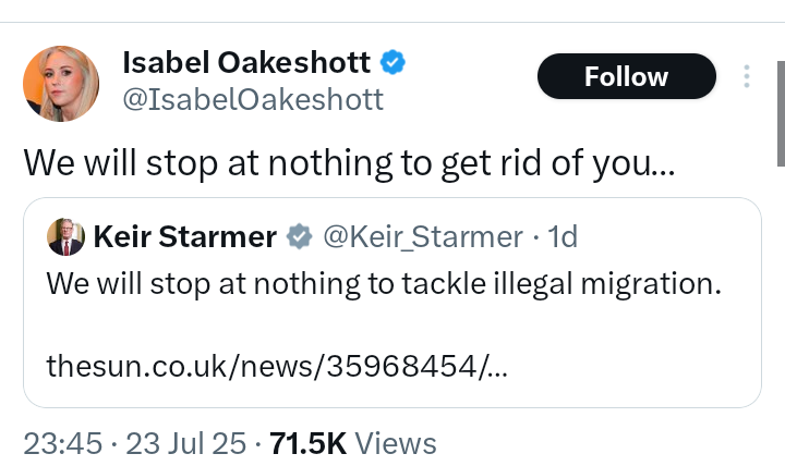 Julie Street 🇺🇦 🇬🇧 🇪🇺 (@juliest101) on Twitter photo Only <a href="/IsabelOakeshott/">Isabel Oakeshott</a> threatening to undermine the democratically elected government of OUR country from her foreign lair. Only <a href="/IsabelOakeshott/">Isabel Oakeshott</a> threatening to undermine the democratically elected government of OUR country from her foreign lair.