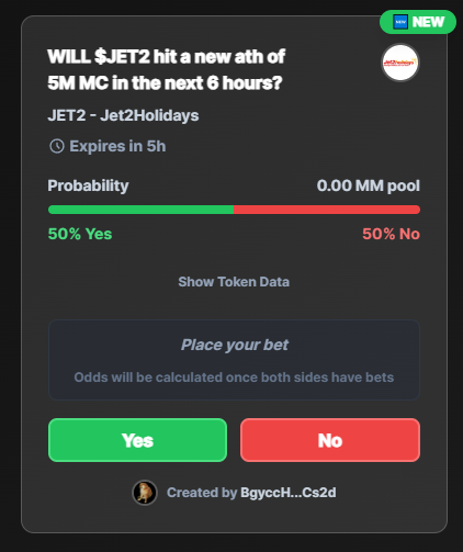 gCat_gg's tweet photo. WILL $JET2 hit a new ath of 5M MC in the next 6 hours?

Place your bet on @mememarket_mm (No money needed)

Beta is now live. $SOL payments coming soon

https://t.co/csMFBkC1mU https://t.co/GIppQ93Fdb