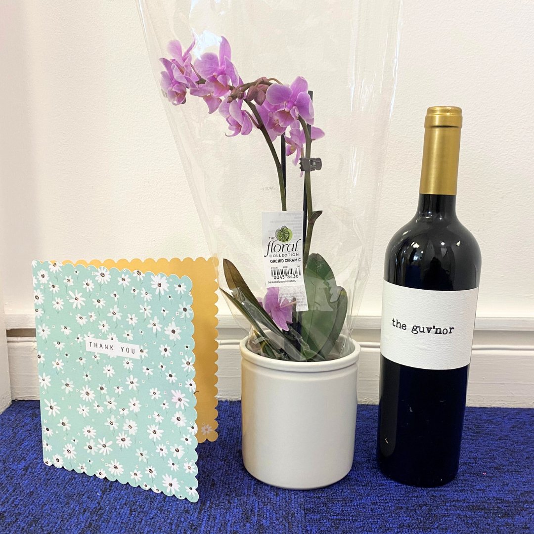 Chartered Legal Executive Rachel Armitage, based out of our Warwick office, has received this beautiful orchid &amp; tasty bottle of wine along with lovely card from a very happy client 😊

#ThankYou #AppreciationPost #HereToHelp #Conveyancing #Property #LawFirm #Warwick