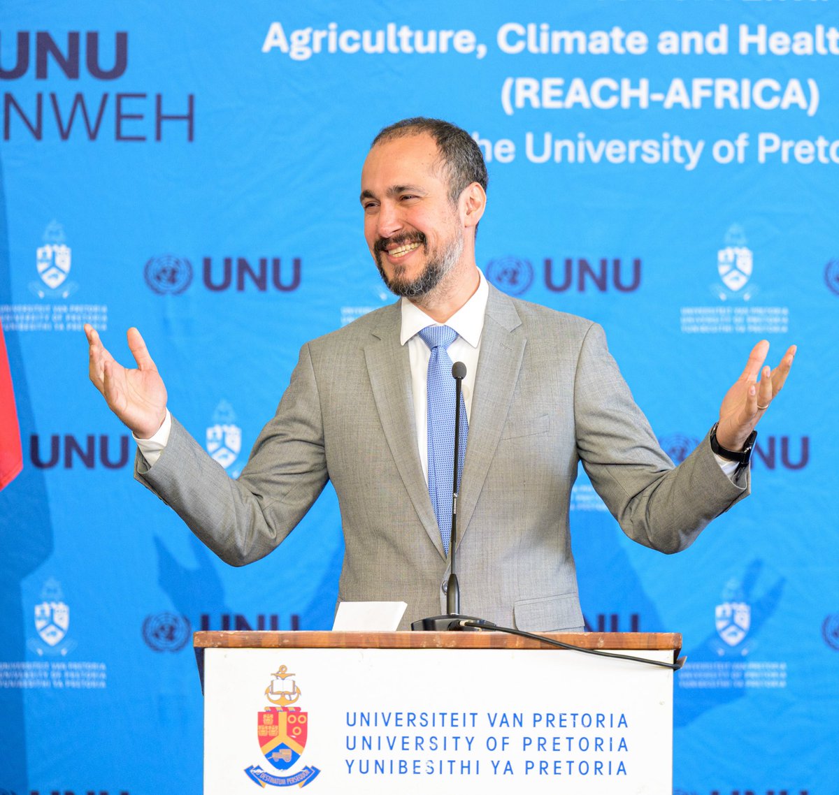 ‘This UNU Hub is led by Africa for Africa in Africa but its benefits go well beyond the African continent,” says Prof. Kaveh Madani, Director of UNU-INWEH, at the inauguration ceremony of the REACH-AFRICA 🇺🇳 at the University of Pretoria 🇿🇦 during South Africa’s #G20 presidency.