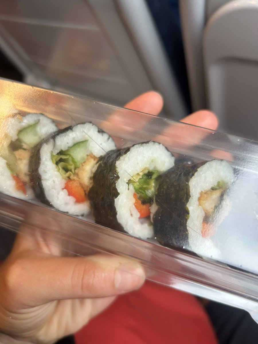 Picked up some sushi today from Sainsbury’s in the meal deal and there’s literally a hair through the sushi? Ew <a href="/sainsburys/">Sainsbury's</a> <a href="/YOSushi/">YO!</a>