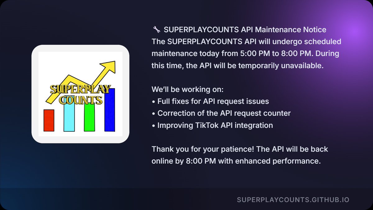 superplaycounts's tweet photo. #superplaycounts #APIs #FIX #Update https://t.co/ii4Pq5xxkZ