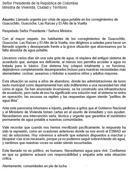 Carlos (@carlosbarros01) on Twitter photo Les voy a pedir un favor y me ayuden para que esta carta llegue al presidente <a href="/petrogustavo/">Gustavo Petro</a> y la ministra <a href="/HelgaMaRivasAr/">HelgaMa_ Rivas Ardila</a> 🙌🏼
<a href="/Jnez_Fadul/">Jairo Jiménez Fadul</a> <a href="/PizarroMariaJo/">María José Pizarro Rodríguez</a> <a href="/DanielRMed/">Daniel Rojas Medellin</a> <a href="/DonIzquierdo_/">David Rozo</a> <a href="/EsmeHernandezSi/">🍃Esmeralda Hernández🍃</a> <a href="/PactoCol/">Pacto Histórico Oficial</a> <a href="/HELIODOPTERO/">Gonzalo Guillén</a> <a href="/CelsoTeteC/">Celso Tete Crespo 🇨🇴</a> <a href="/alfredosaadev/">pastor saade</a> <a href="/marthaperaltae/">Martha Peralta Epieyú</a> <a href="/RTVCnoticias/">RTVC Noticias</a> Les voy a pedir un favor y me ayuden para que esta carta llegue al presidente <a href="/petrogustavo/">Gustavo Petro</a> y la ministra <a href="/HelgaMaRivasAr/">HelgaMa_ Rivas Ardila</a> 🙌🏼
<a href="/Jnez_Fadul/">Jairo Jiménez Fadul</a> <a href="/PizarroMariaJo/">María José Pizarro Rodríguez</a> <a href="/DanielRMed/">Daniel Rojas Medellin</a> <a href="/DonIzquierdo_/">David Rozo</a> <a href="/EsmeHernandezSi/">🍃Esmeralda Hernández🍃</a> <a href="/PactoCol/">Pacto Histórico Oficial</a> <a href="/HELIODOPTERO/">Gonzalo Guillén</a> <a href="/CelsoTeteC/">Celso Tete Crespo 🇨🇴</a> <a href="/alfredosaadev/">pastor saade</a> <a href="/marthaperaltae/">Martha Peralta Epieyú</a> <a href="/RTVCnoticias/">RTVC Noticias</a>