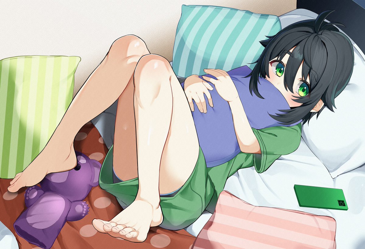 REGGAE_INU's tweet image. 夏休み 添い寝待ち少年～🥰