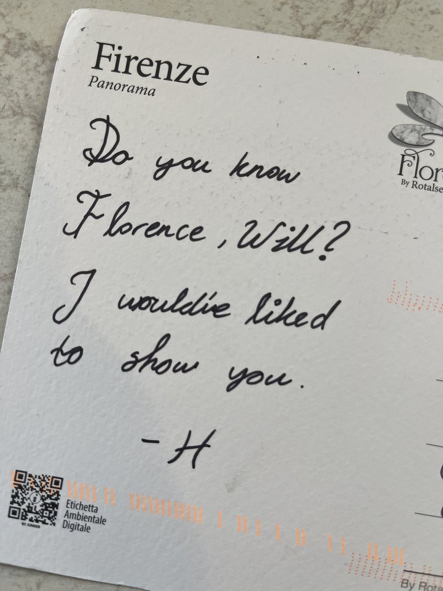 deliberateact's tweet image. My postcard arrived!! β€οΈ thank you #fannibalsinflorence