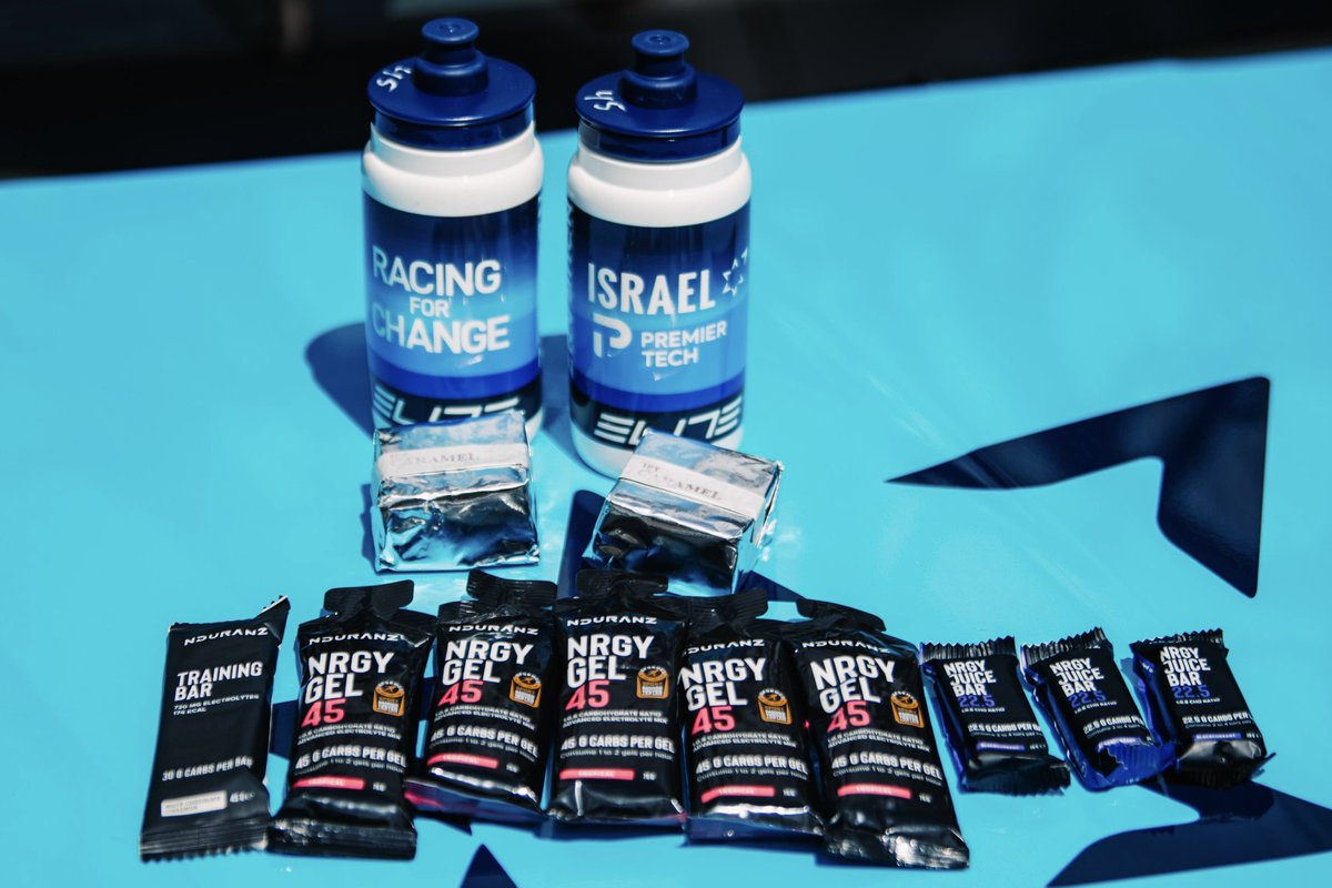 IsraelPremTech's tweet image. With 5,500 meters of climbing and around 5,200 calories being burned at @LeTour today, @nduranz will help keep our riders fuelled until the finish line!
Here’s what’s on today’s menu 🍽️
⚫️ 5 Nduranz Nrgy Drink 45g bidons
⚫️ 5 Nduranz Nrgy Gel 45
⚫️ 2 Nduranz Nrgy Juice Bar
⚫️…
