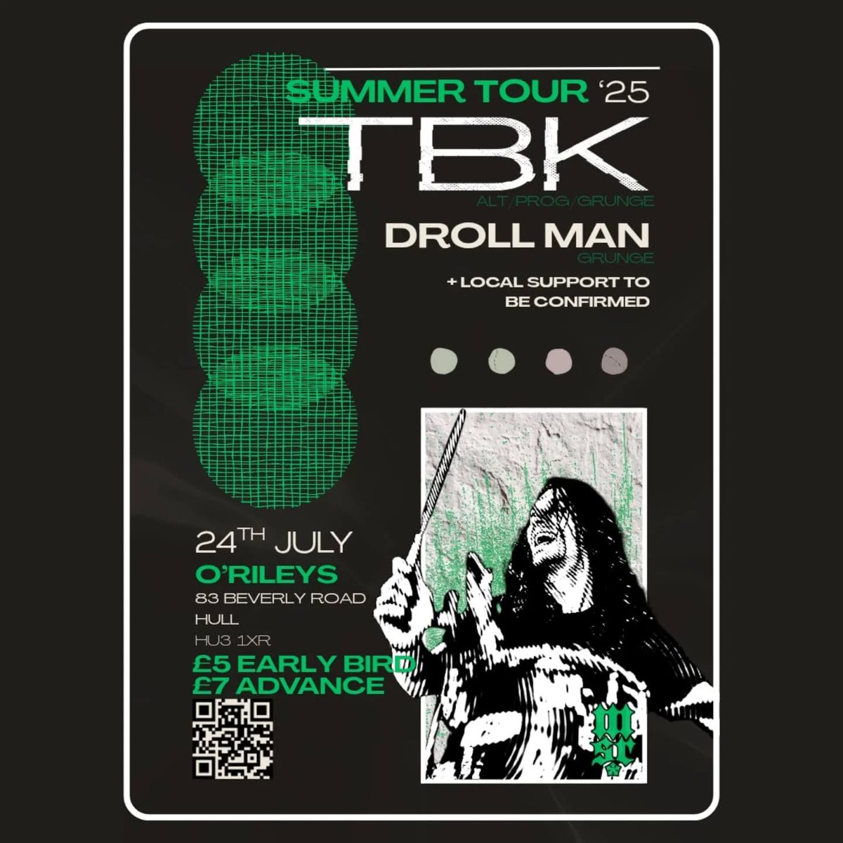Darren Bunting (@musichqhull) on Twitter photo Tonight at O'Rileys, TBK, Droll Man, Shadowslave & Chaz. Tickets from
good-show.co.uk/events/2501 or pay £7 otd (cash/card), doors 7pm, first act 8pm plus free entry to Welly after the gig
<a href="/livemusicinhull/">Live Music In Hull</a> <a href="/gr8musicvenues/">gr8MusicVenues</a> <a href="/bbcburnsy/">David Burns</a> <a href="/VisitHullEvents/">VisitHullEvents</a> <a href="/VHEY_UK/">Visit Hull & East Yorkshire</a> <a href="/VisitHull/">Visit Hull</a> Tonight at O'Rileys, TBK, Droll Man, Shadowslave & Chaz. Tickets from
good-show.co.uk/events/2501 or pay £7 otd (cash/card), doors 7pm, first act 8pm plus free entry to Welly after the gig
<a href="/livemusicinhull/">Live Music In Hull</a> <a href="/gr8musicvenues/">gr8MusicVenues</a> <a href="/bbcburnsy/">David Burns</a> <a href="/VisitHullEvents/">VisitHullEvents</a> <a href="/VHEY_UK/">Visit Hull & East Yorkshire</a> <a href="/VisitHull/">Visit Hull</a>