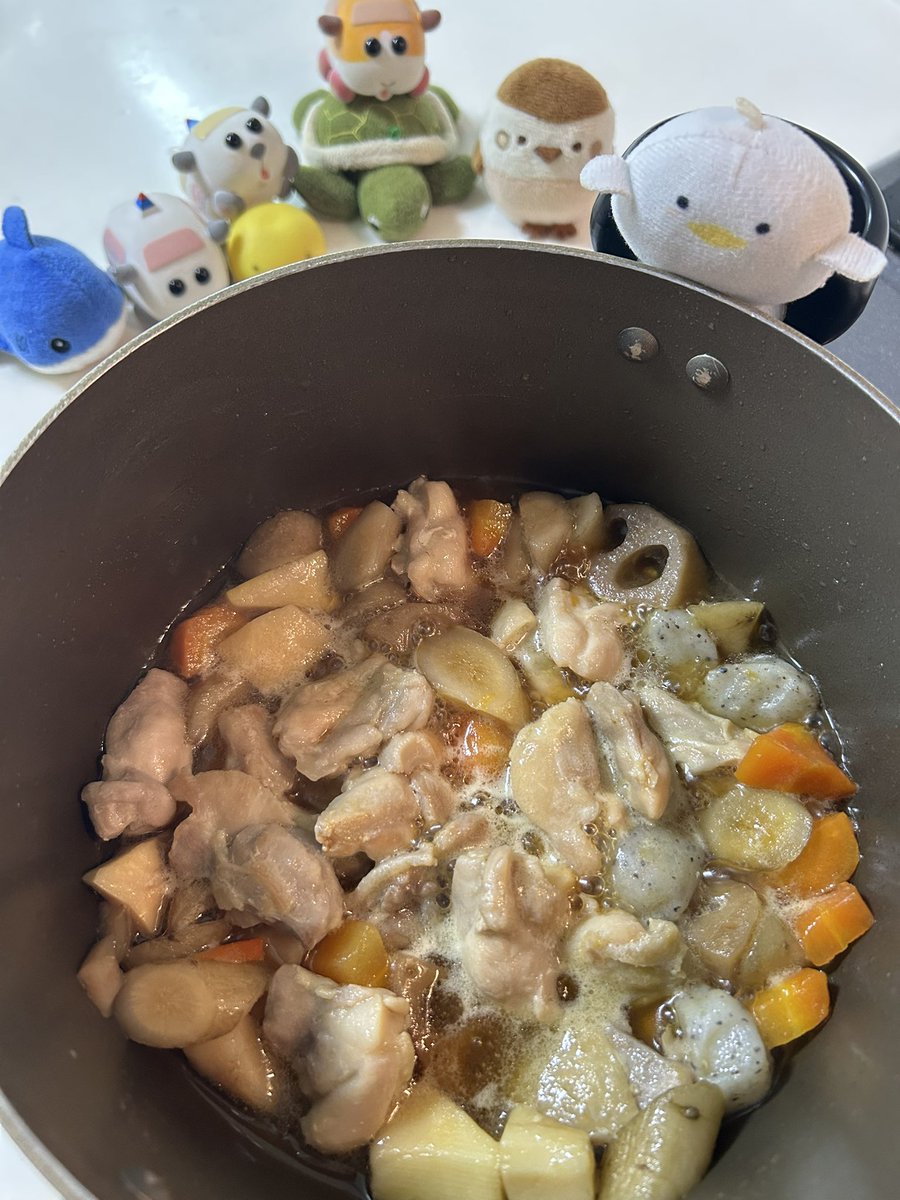 micha_micha7's tweet image. さあ！最後に醤油をまわしかけて
ラストコトコトです🐥💕