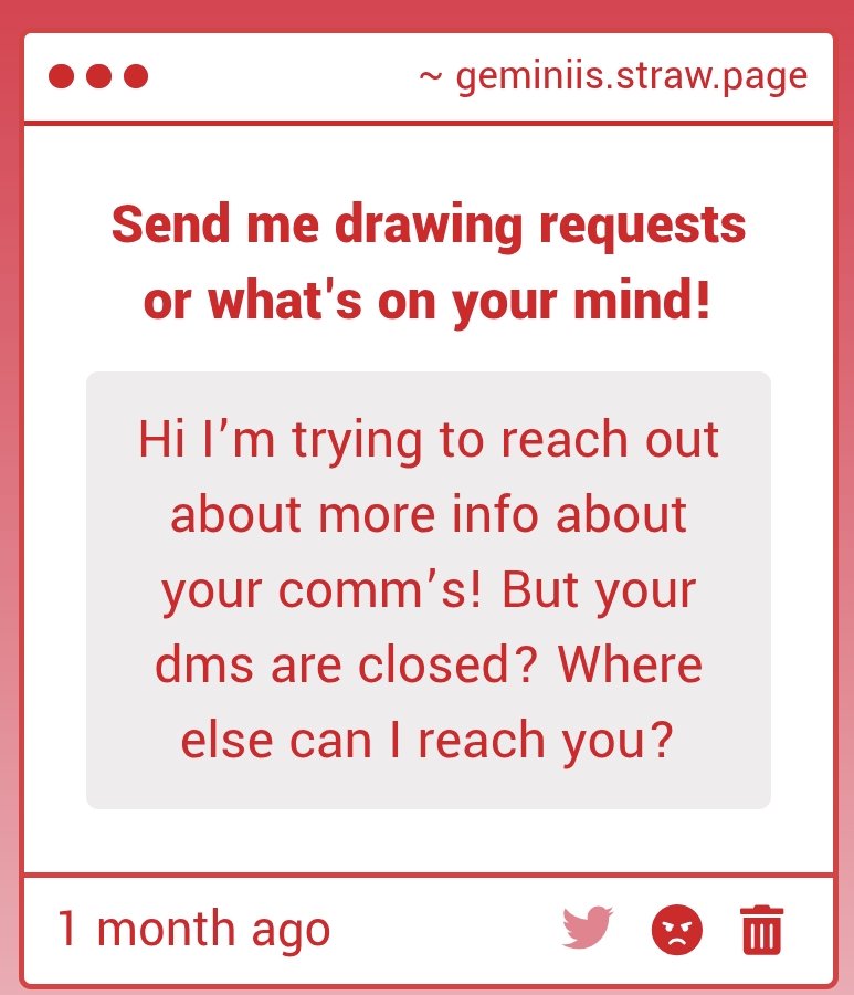 astro__gemini's tweet image. I only got acess to my strawpage now so sorry for the long wait! I dont know why my DMs were closed so I really apologize about that. Anyone can message me now for comission info!