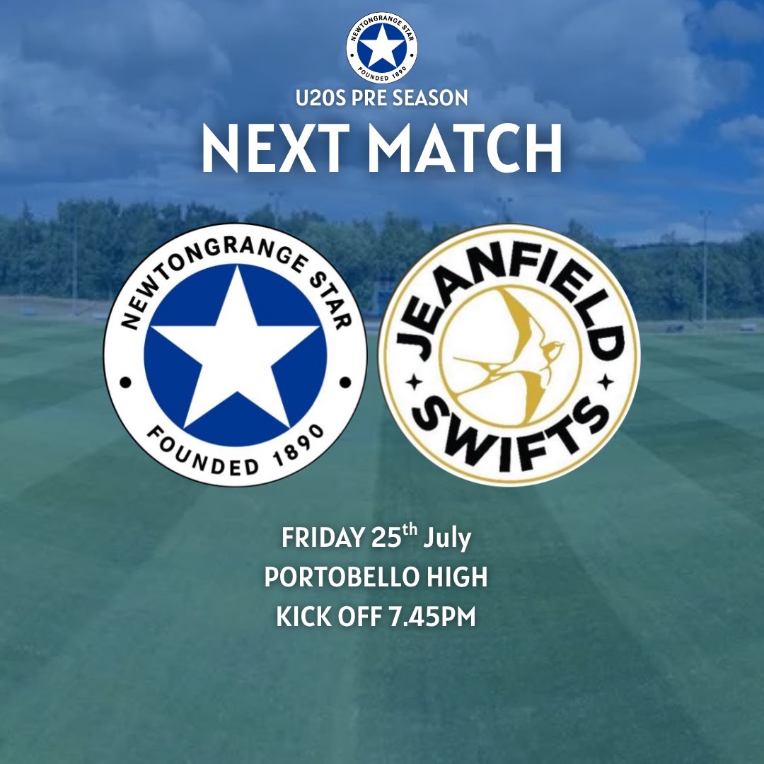 Nittenstar_u20s's tweet image. Next Match ⚽️
Pre Season continues tomorrow as we welcome the 24/25 Central League winners @JeanfieldU20 through to Porty High.
Another tough test for the boys in preparation for the start of the season.
#BeOnTheStar