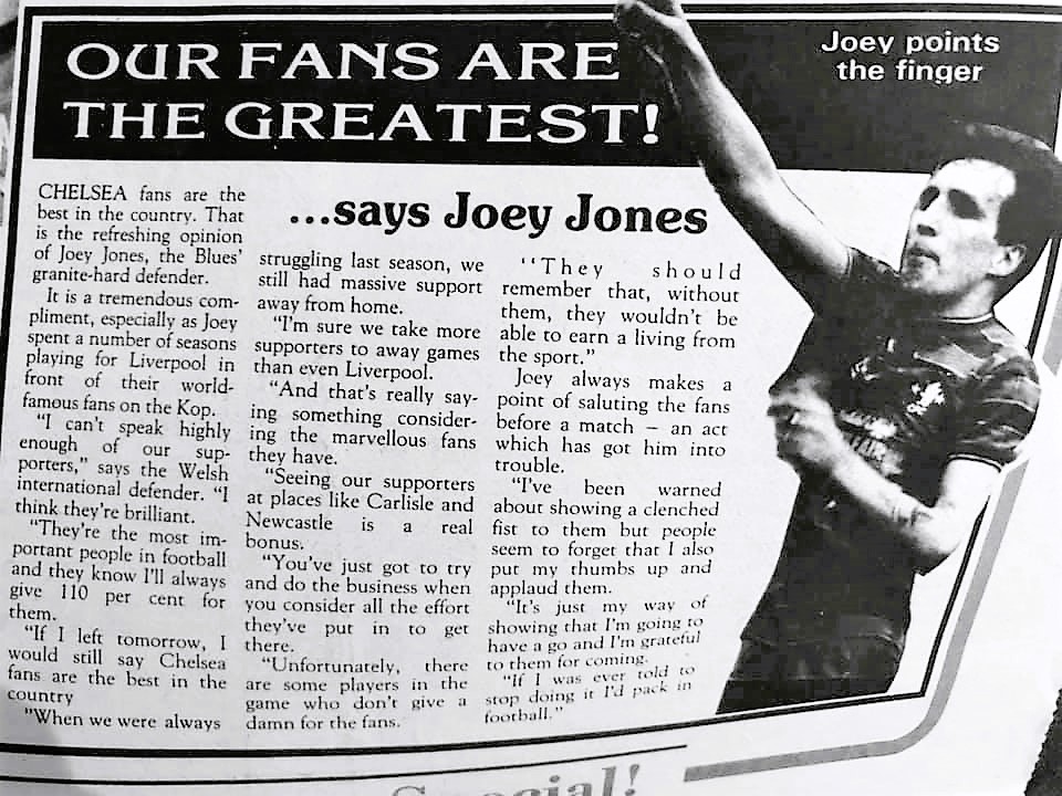 Joey did it his way. Proper old skool Chelsea fans truly were the best. RIP Joey!🙏
