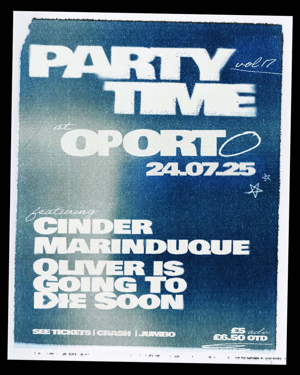 slamdunkpresent's tweet image. This evening at @Oportobar! Party Time Vol 17 featuring Cinder, Marinduque and Oliver Is Going To Die Soon - £5 tickets available online until 4pm from slamdunkmusic.com or just £6.50 on the door 🎫
Doors at 7.30pm, music starts at 8pm ✨