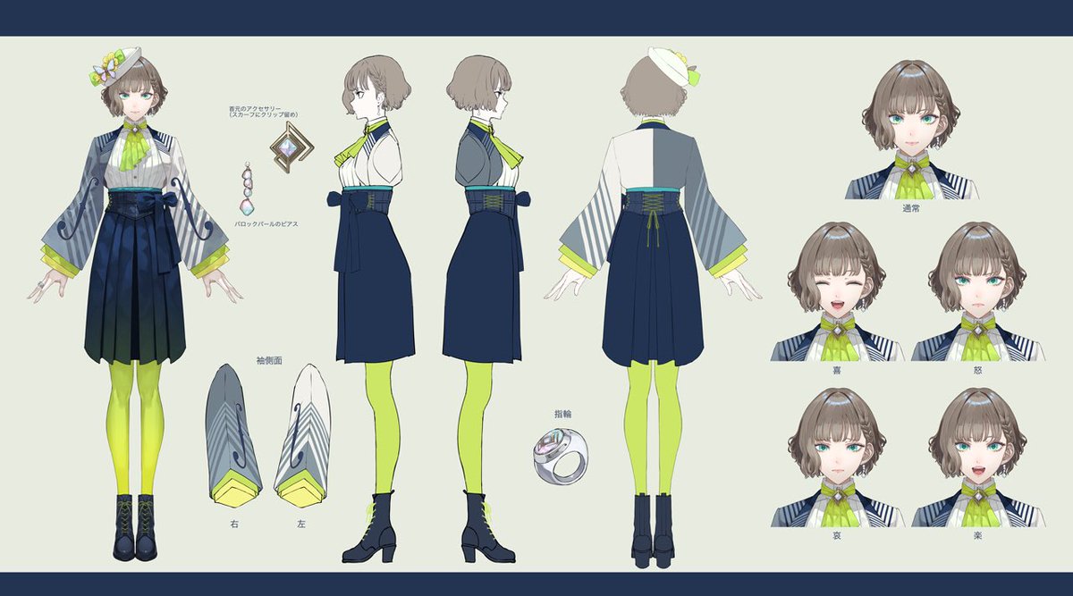 shiratamayura's tweet image. #VTuberの三面図が見たい
羽織と袴にブラウス、コルセットを組み合わせた和洋折衷スタイルに仕立てていただきました👘
ヴァイオリンのf字孔柄の入った広がりのある袖が特にお気に入りです🎻
希望を汲んで素敵にデザインしてくださった@kaoming775 先生に感謝です🙇♀️