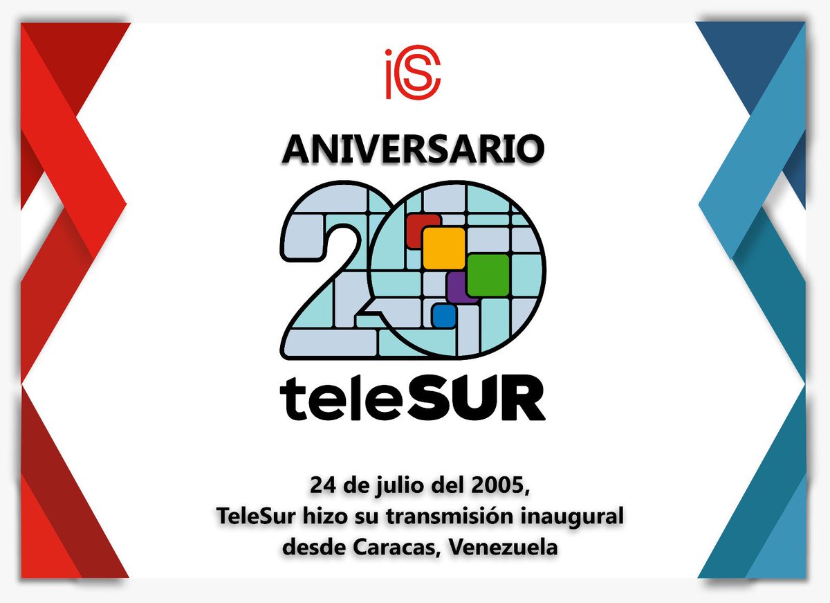 📣Para dar voz a las luchas de los pueblos del Sur global, hace 20 años nació <a href="/teleSURtv/">teleSUR TV</a>. Para #Cuba ha sido casa, escuela, aliada de combate permanente.

👏Desde el <a href="/IcsCuba/">Instituto de Información y Comunicación Social</a> nuestro abrazo y agradecimiento infinito a sus fundadores y a su colectivo actual.

Felicidades 💐