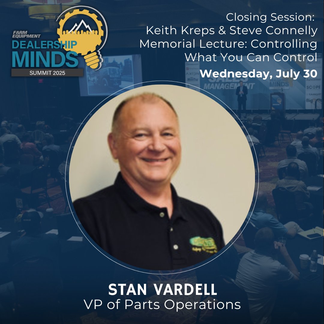 FEeditors's tweet image. To close out the Summit, Stan Vardell of @GoGreenwayEquip highlights what he has learned during his 3+ decades working both in the dealership and OEM aftermarket business.
Register for #DealershipMinds NOW >> ow.ly/muee50WngRk