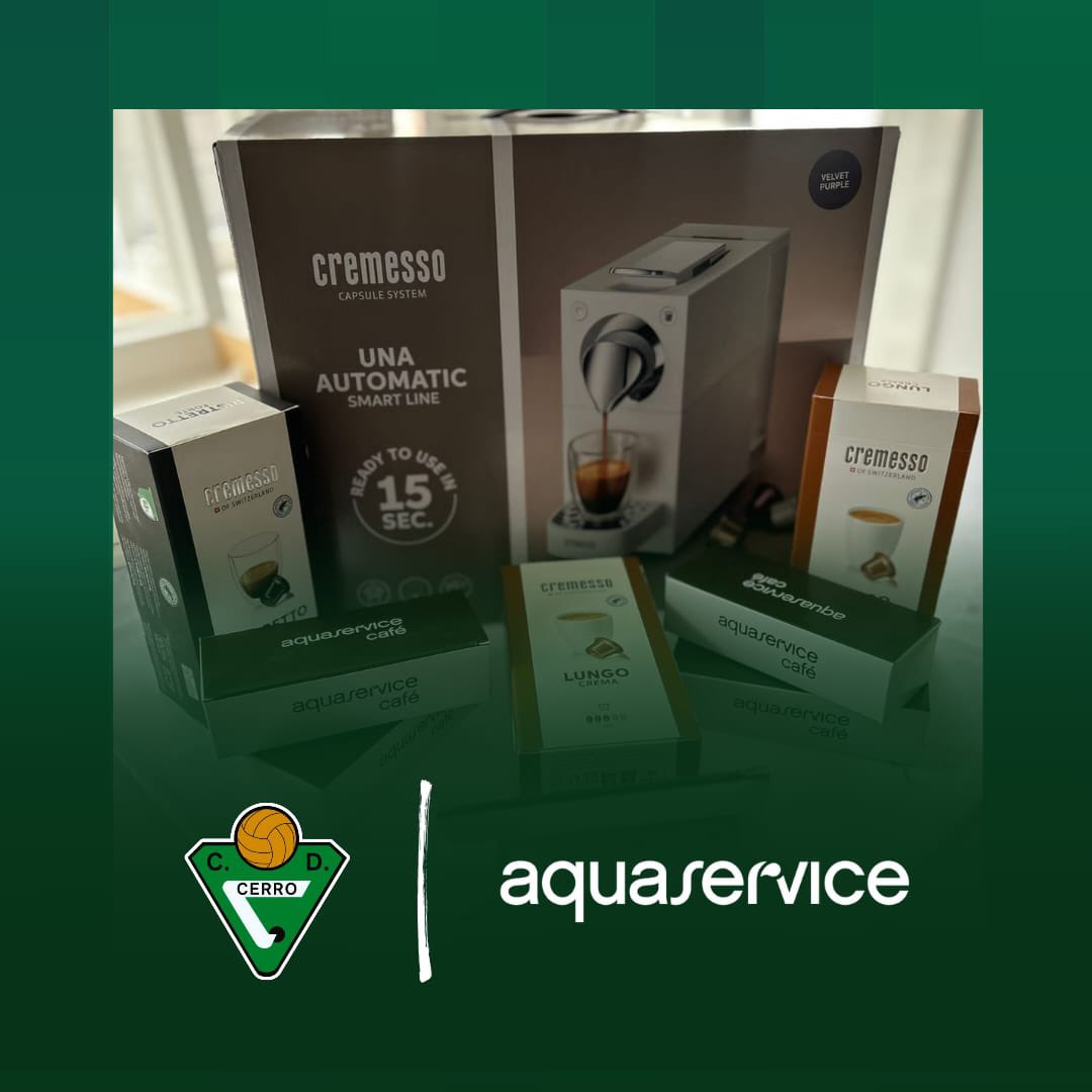🤝 En el CD Cerro apostamos por alianzas que suman calidad.

☕️ Junto a Aquaservice incorporamos su línea de café Cremesso para nuestros jugadores y cuerpo técnico.

💪💚 Bienestar, rendimiento y profesionalismo dentro y fuera del campo.