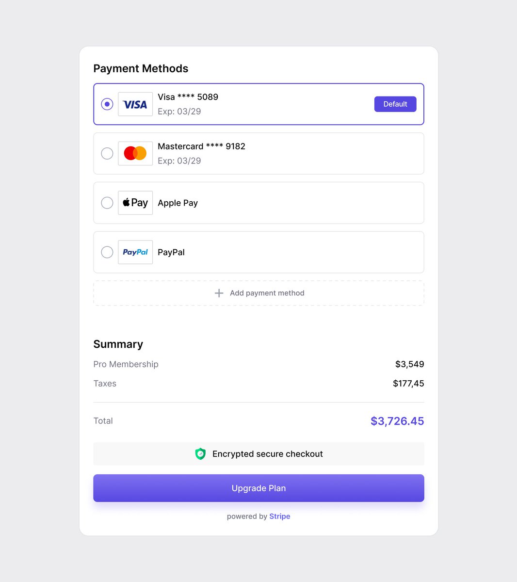 insank18's tweet image. Payment Methods 💳🔗

Design with @madeinfigma