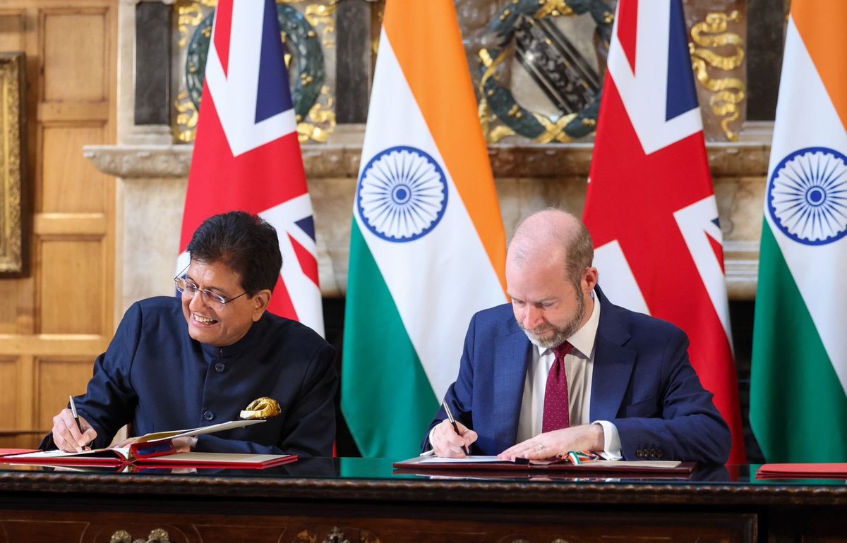 A new chapter begins today in the India–UK economic partnership! The signing of the Comprehensive Economic and Trade Agreement (CETA) reflects our shared commitment to enhancing trade, driving inclusive growth and creating opportunities for farmers, women, youth, MSMEs, and