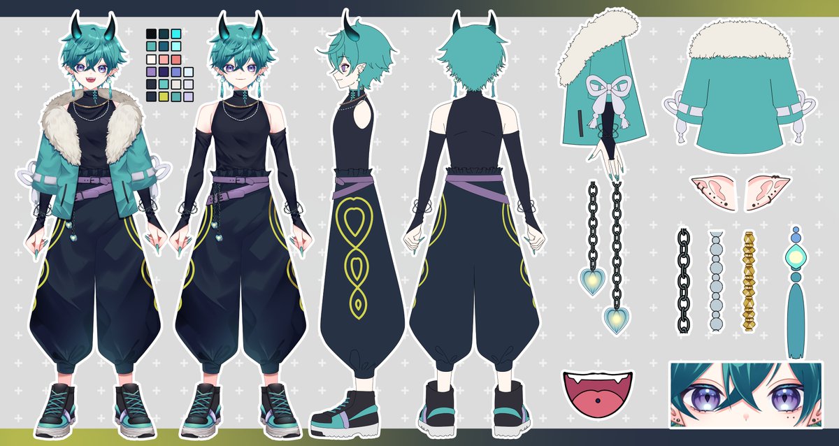 #VTuberの三面図が見たい 
どこから見てもかわいい