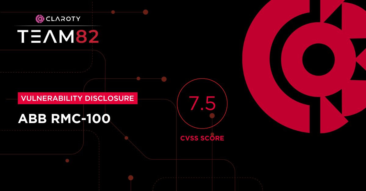 Claroty's tweet image. ⚠️ ABB is recommending mitigations to address four vulnerabilities in its RMC-100 flow computer disclosed by #Team82. CISA has also issued an advisory on the vulnerabilities. Read more on our Disclosure Dashboard: hubs.ly/Q03xzZcY0