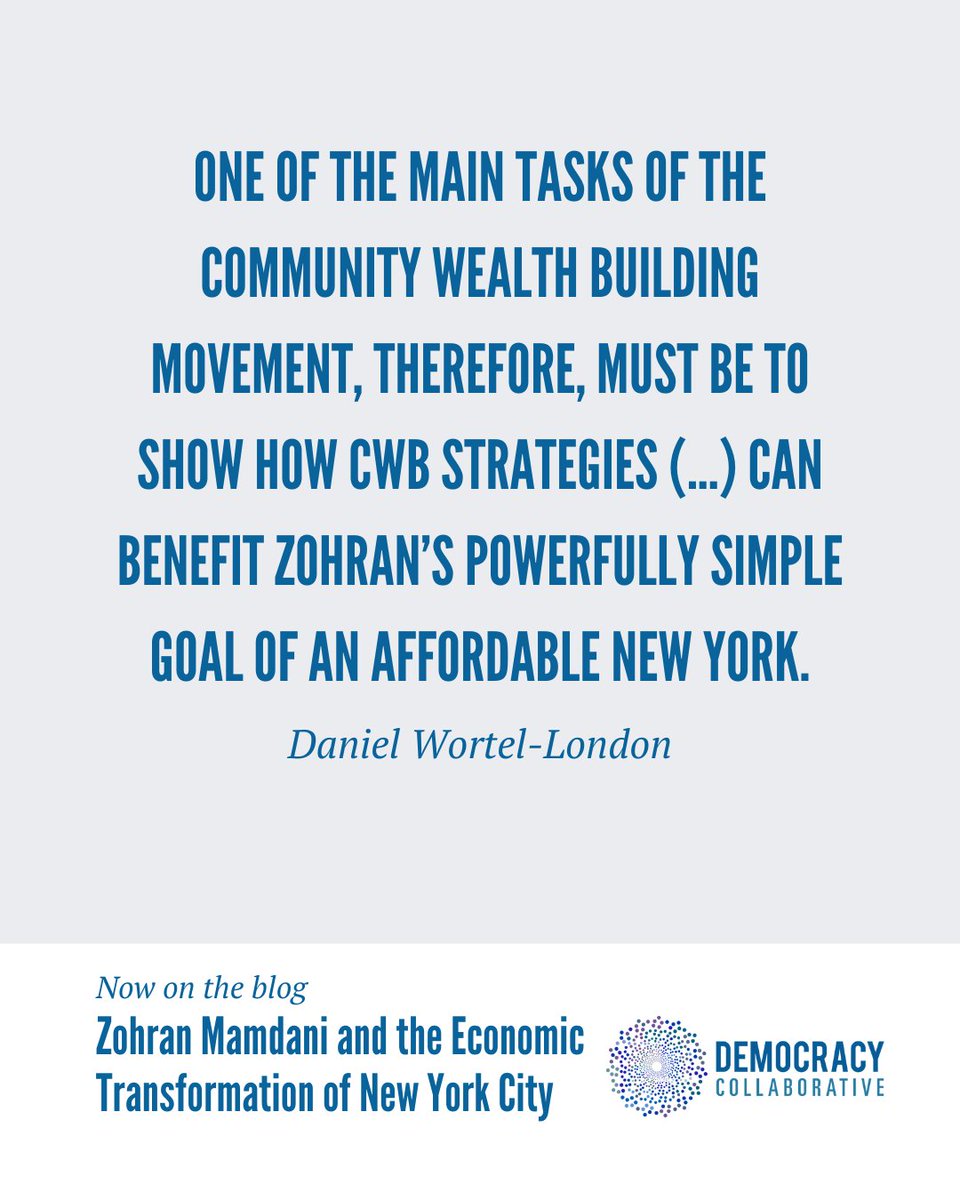 Democracy Collaborative (@democracycollab) on Twitter photo šļø NOW ON THE BLOG
Zohran Mamdaniās stunning victory in New York Cityās Democratic Primary has opened up new horizons of possibility for economic transformation in Americaās cities.
<a href="/dlondonwortel/">Daniel Wortel-London</a> writes.
Read full article ā”ļø democracycollaborative.org/blogs/zohran-m⦠šļø NOW ON THE BLOG
Zohran Mamdaniās stunning victory in New York Cityās Democratic Primary has opened up new horizons of possibility for economic transformation in Americaās cities.
<a href="/dlondonwortel/">Daniel Wortel-London</a> writes.
Read full article ā”ļø democracycollaborative.org/blogs/zohran-mā¦