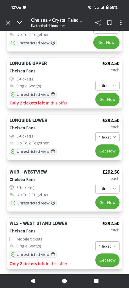 TomLevins1's tweet image. Low and behold 🥴
Making it easier for touts and harder for actual fans. Well done @ChelseaFC 👏👏👏