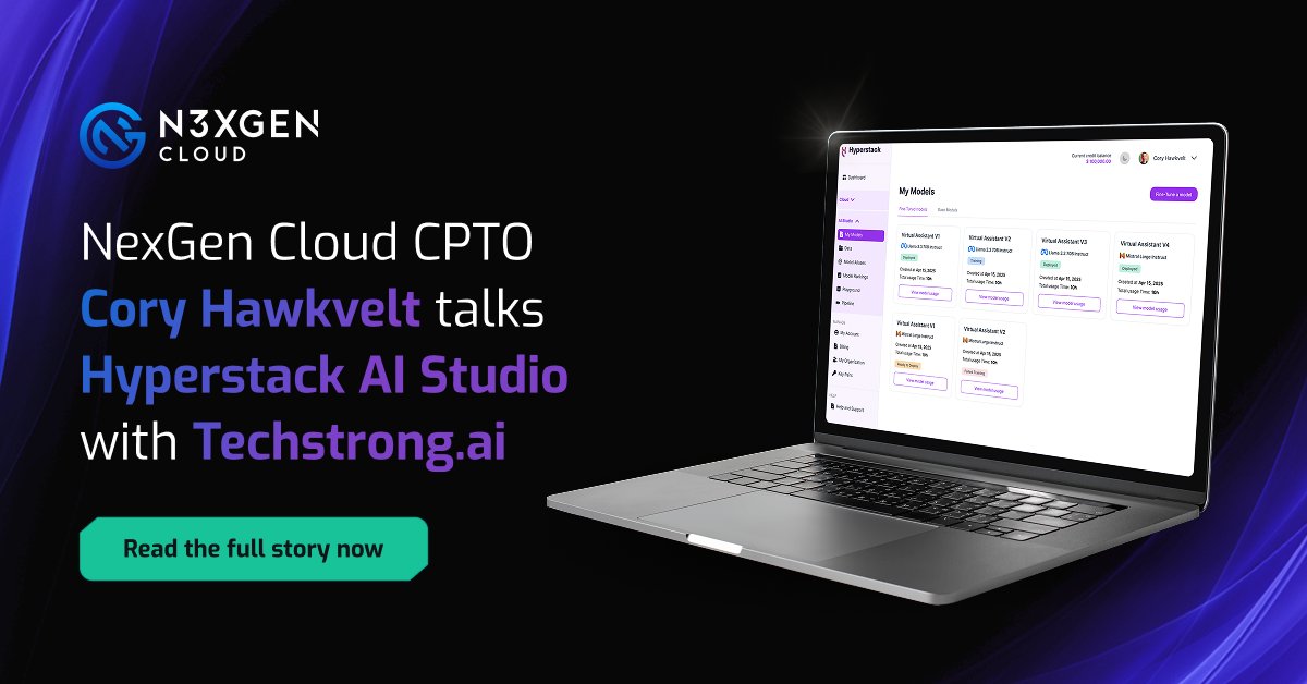CloudNexgen's tweet image. 📰🚀 Check out this piece by @mvizard on the launch of our End-to-End Gen AI Platform: @Hyperstackcloud AI Studio!
We couldn’t be prouder of this project.
“AI Studio isn’t just a product - it’s a repeatable blueprint. We can spin up private, pre-integrated deployments in any…