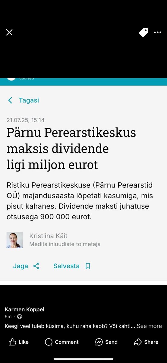 margus_parn's tweet image. Meil ei ole meditsiinis raha ja Tervisekassa pankrotistub. Siduge raha patsientide, mitte perearstidega ja raha on kohe nagu muda. Haiglate kogukasum aastas on 100 milli.