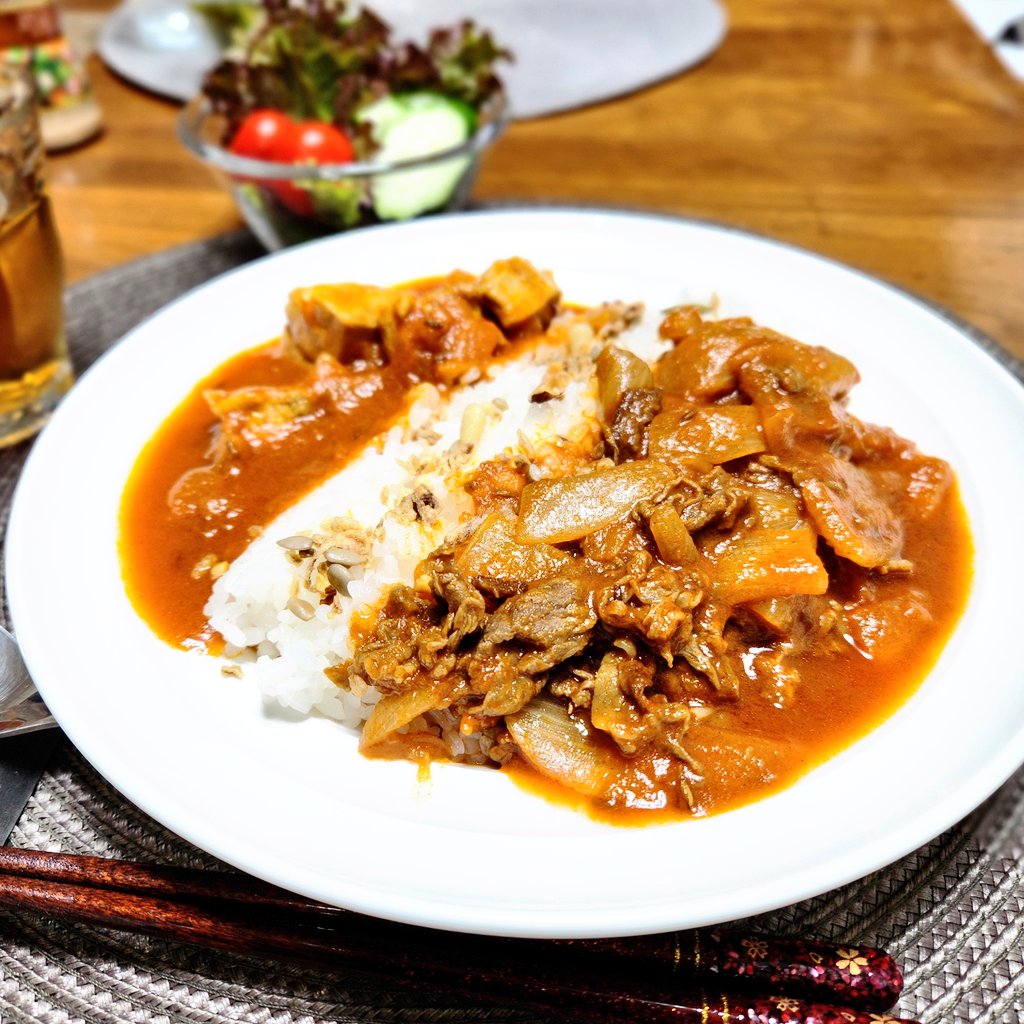 WorryForDinner's tweet image. スパイスカレー
バターチキンとビーフ
#晩ごはん
子供達に大人気となったスパイスカレー
特にバターチキンが最高とのこと😆