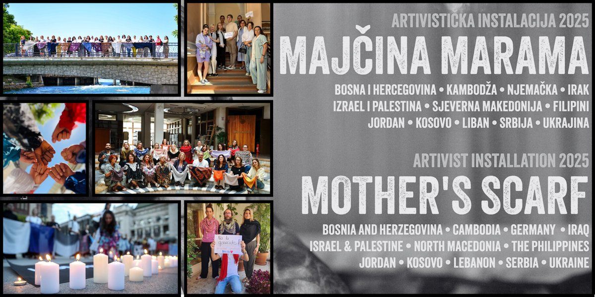 PCRCBiH's tweet image. Povodom obilježavanja 30. godišnjice genocida u Srebrenici, marame su podignute u Sarajevu i New York-u, a artivističkoj instalaciji su se pridružili branitelji ljudskih prava iz Kambodže, Jordana, Ukrajine, Libana, Palestine, Njemačke, Kosova, Srbije, Sjeverne Makedonije i…