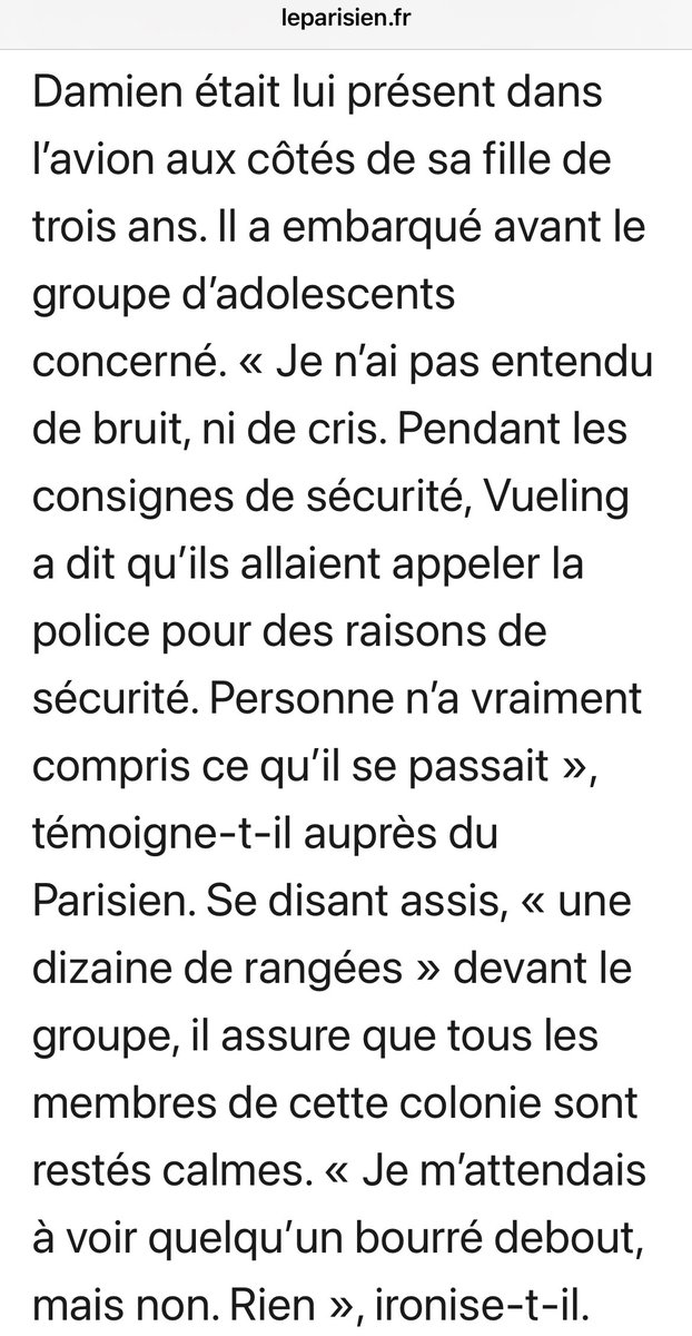 SlMONWEINBERG's tweet image. 🔴🛫 VALENCE | Le récit d’un passager contredit le communiqué de @vueling La compagnie affirme que le groupe d’adolescents juifs était « agité » et « agressif ».

Mais Damien, passager indépendant, présent avec sa fille de 3 ans, témoigne au Parisien :

💬 « Je n’ai entendu aucun…