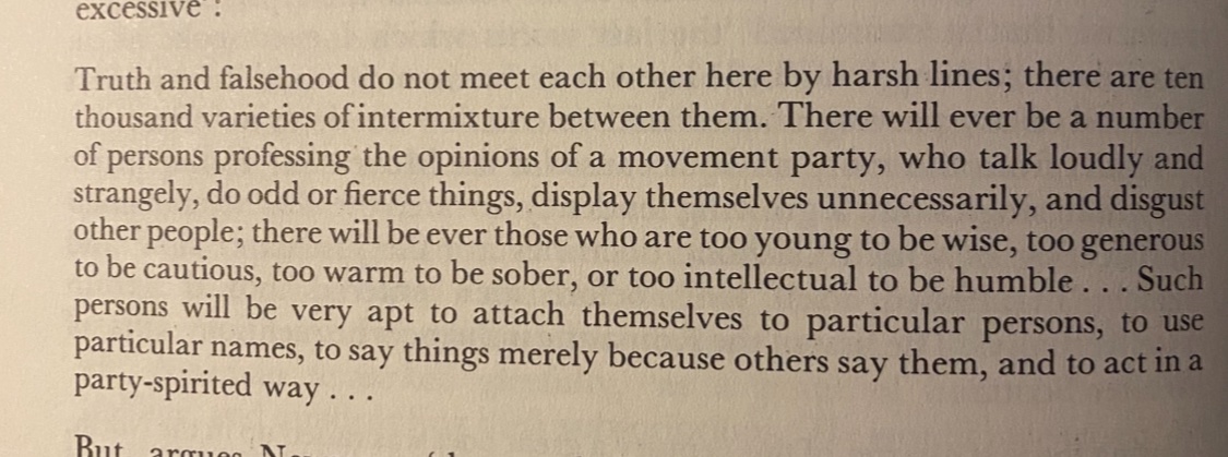 1947Farmall's tweet image. “There will ever be a number of persons professing the opinions of a movement party, who talk loudly and strangely, do odd or fierce things, display themselves unnecessarily, and disgust other people.” Timeless wisdom from St John Henry Newman.
