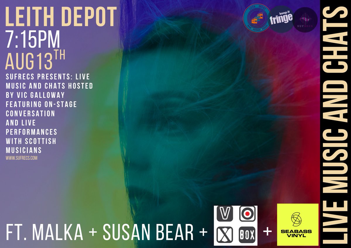 Sufrecs (@sufferfrecords) on Twitter photo The good folks at @Seabassvinyl and <a href="/VoxBoxMusic/">VoxBox Music</a> will be joining in some of the chat at
Live Music and Chats
on August 13th
featuring our main musical guest and #HenHoose pioneer
MALKA
accompanied by SusanBear
hosted by <a href="/VicGalloway/">Vic Galloway</a> in <a href="/leithdepot/">LEITH DEPOT</a> The good folks at @Seabassvinyl and <a href="/VoxBoxMusic/">VoxBox Music</a> will be joining in some of the chat at
Live Music and Chats
on August 13th
featuring our main musical guest and #HenHoose pioneer
MALKA
accompanied by SusanBear
hosted by <a href="/VicGalloway/">Vic Galloway</a> in <a href="/leithdepot/">LEITH DEPOT</a>