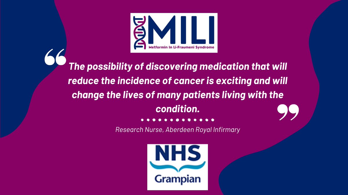 The MILI site team based in Aberdeen Royal Infirmary share what this study means to them. 
Find out more about MILI here: mili.octru.ox.ac.uk
#LFS #TP53 #LiFraumeniSyndrome <a href="/NHSGrampian/">NHS Grampian</a>